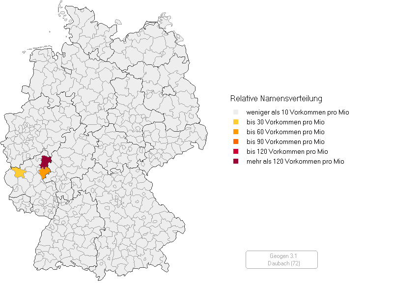 Relatives Vorkommen des FN Daubach auf
                  Kreisebene